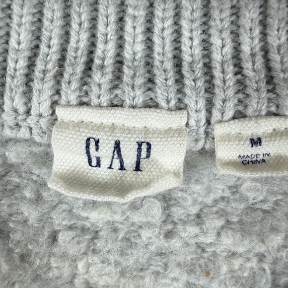 Gap Sweater‎ Women's Medium Gray Wool Blend Crew Neck Thick Heavy Cozy - Picture 3 of 6